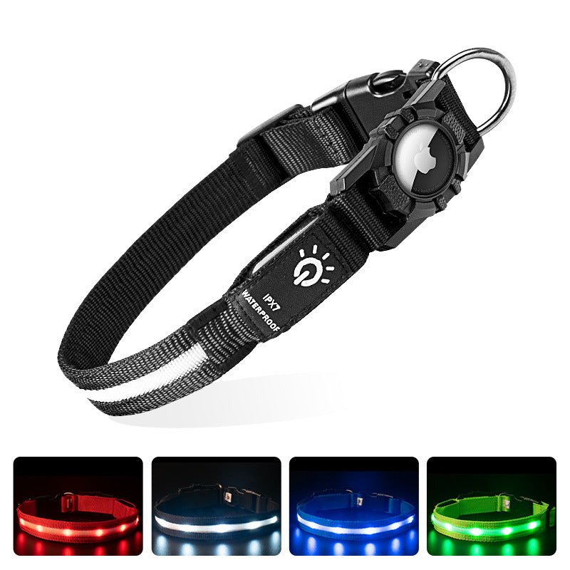 LED-Hundehalsband mit AirTag-Vorrichtung