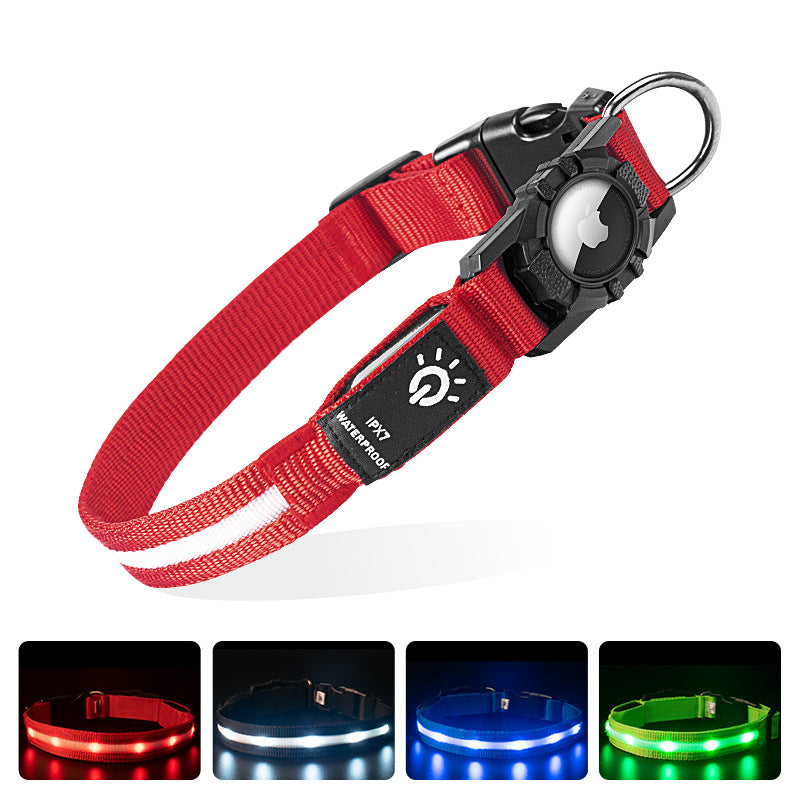 LED-Hundehalsband mit AirTag-Vorrichtung